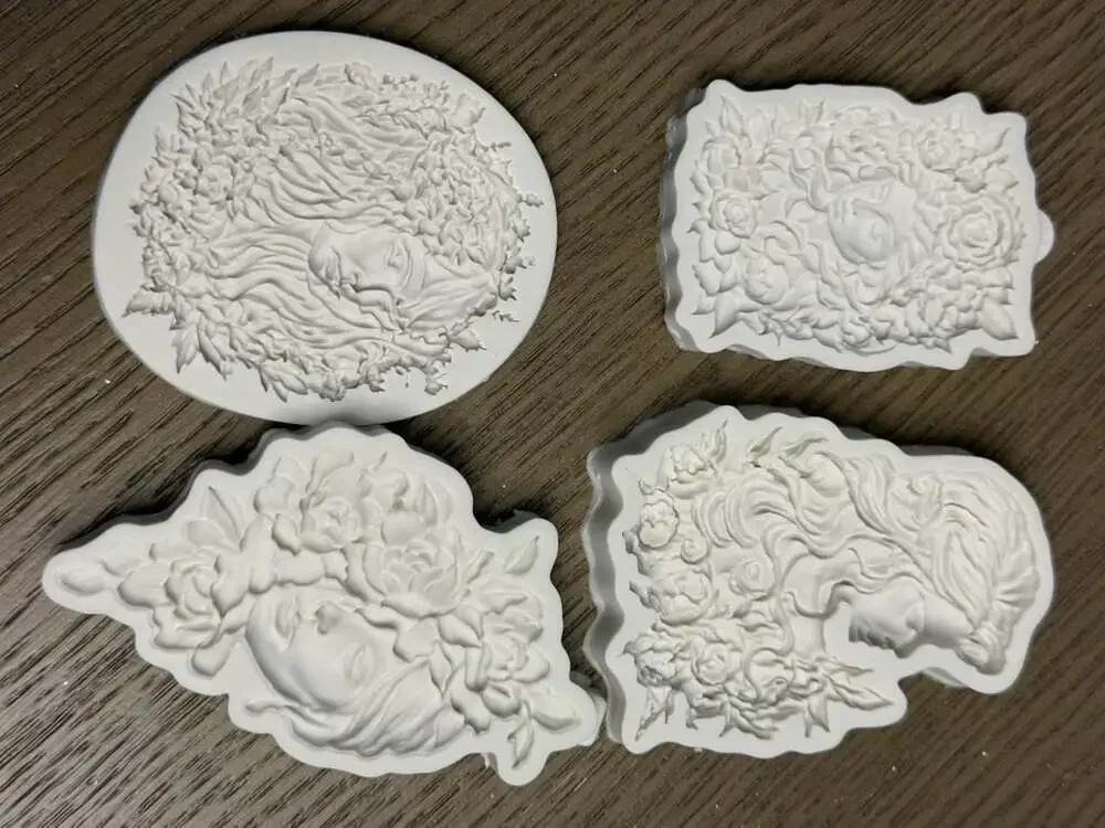 4-Piece Set Flower Goddess Lady Silicone Fondant Mold for Cake Decorating
